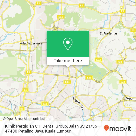 Klinik Pergigian C.T. Dental Group, Jalan SS 21 / 35 47400 Petaling Jaya map