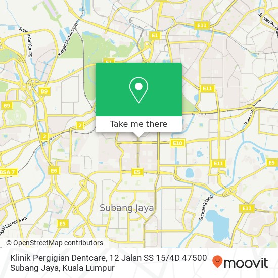 Klinik Pergigian Dentcare, 12 Jalan SS 15 / 4D 47500 Subang Jaya map