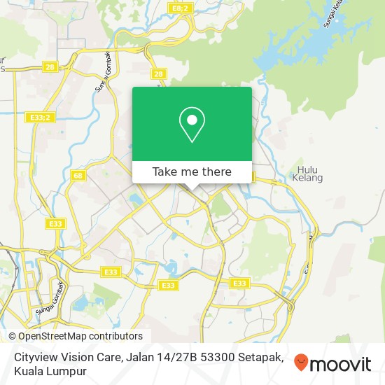 Cityview Vision Care, Jalan 14 / 27B 53300 Setapak map