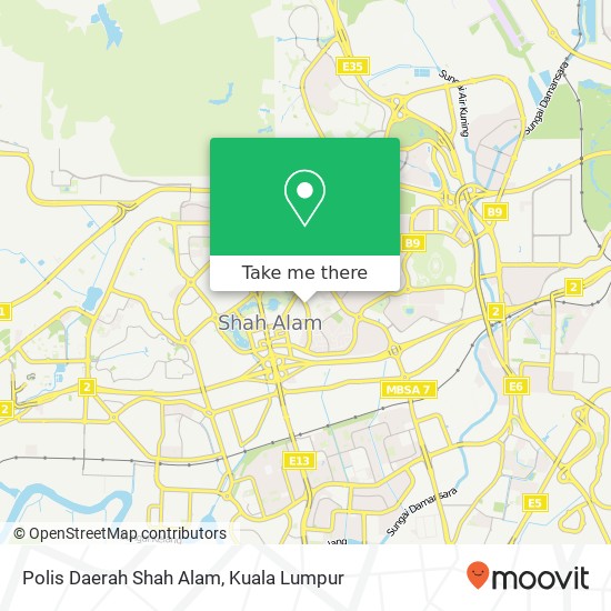 Polis Daerah Shah Alam map