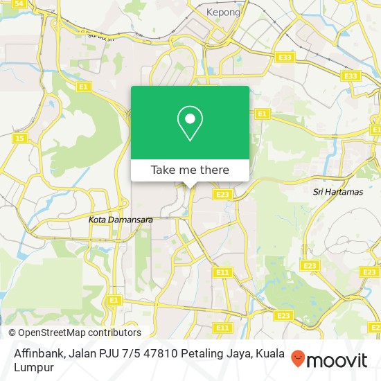 Affinbank, Jalan PJU 7 / 5 47810 Petaling Jaya map