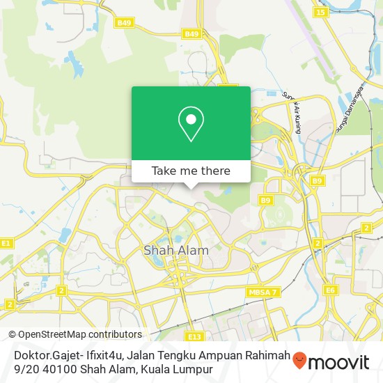 Doktor.Gajet- Ifixit4u, Jalan Tengku Ampuan Rahimah 9 / 20 40100 Shah Alam map