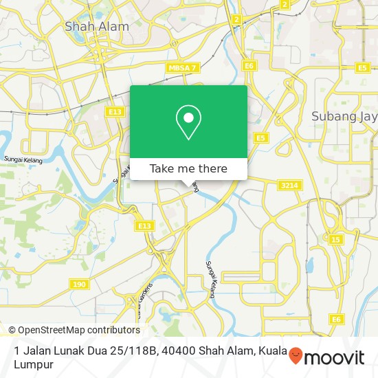 1 Jalan Lunak Dua 25 / 118B, 40400 Shah Alam map