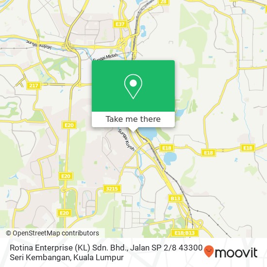 Peta Rotina Enterprise (KL) Sdn. Bhd., Jalan SP 2 / 8 43300 Seri Kembangan