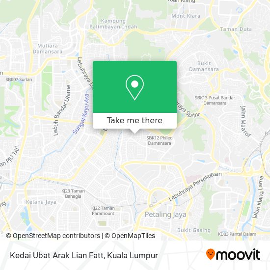 Kedai Ubat Arak Lian Fatt map