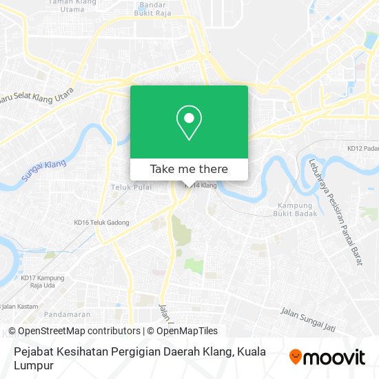 Peta Pejabat Kesihatan Pergigian Daerah Klang