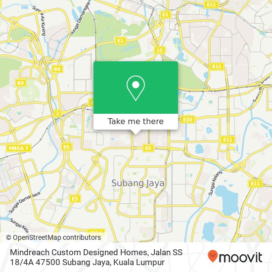 Mindreach Custom Designed Homes, Jalan SS 18 / 4A 47500 Subang Jaya map