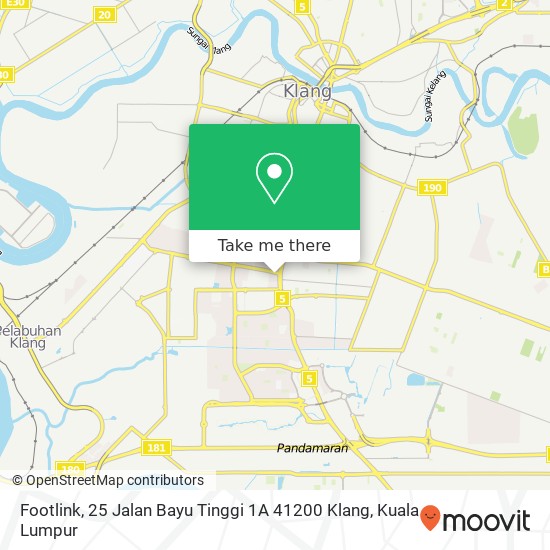 Peta Footlink, 25 Jalan Bayu Tinggi 1A 41200 Klang