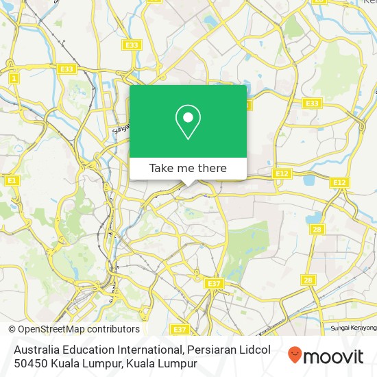 Peta Australia Education International, Persiaran Lidcol 50450 Kuala Lumpur