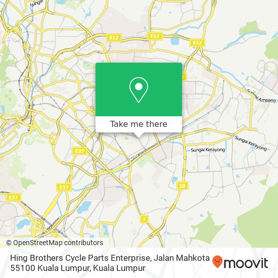 Hing Brothers Cycle Parts Enterprise, Jalan Mahkota 55100 Kuala Lumpur map