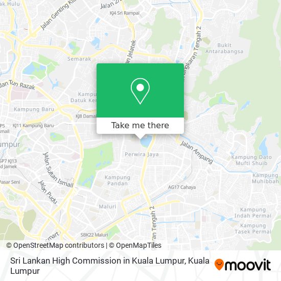 Peta Sri Lankan High Commission in Kuala Lumpur