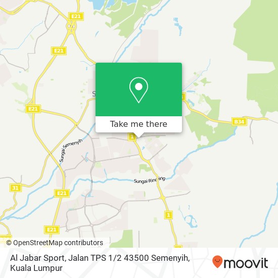 Al Jabar Sport, Jalan TPS 1 / 2 43500 Semenyih map