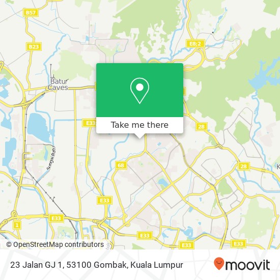 Peta 23 Jalan GJ 1, 53100 Gombak