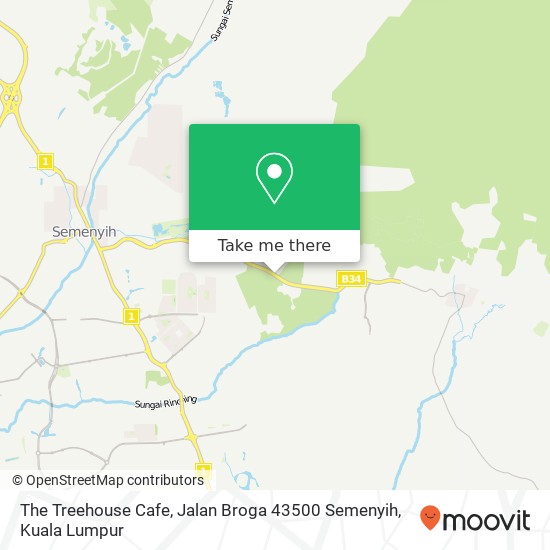 Peta The Treehouse Cafe, Jalan Broga 43500 Semenyih