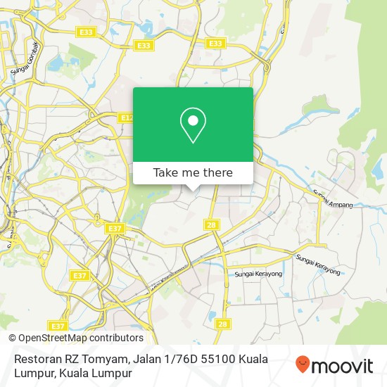 Peta Restoran RZ Tomyam, Jalan 1 / 76D 55100 Kuala Lumpur