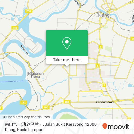 南山宫 （班达马兰）, Jalan Bukit Kerayong 42000 Klang map