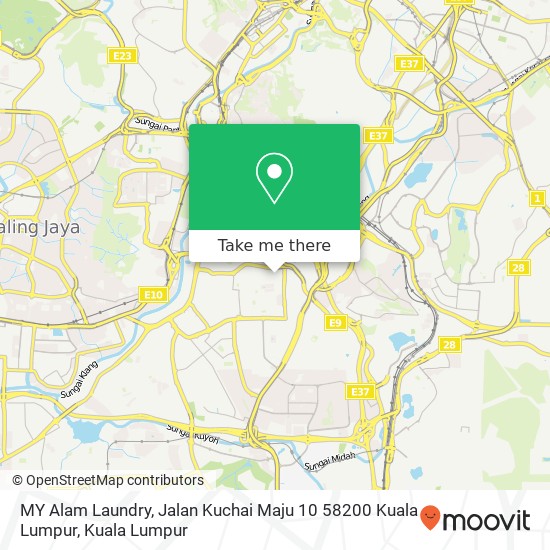 Peta MY Alam Laundry, Jalan Kuchai Maju 10 58200 Kuala Lumpur
