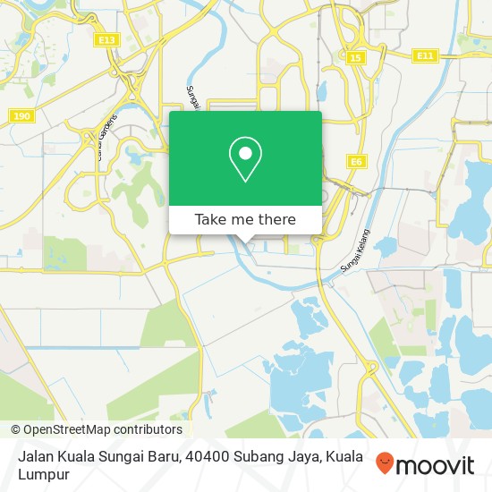 Peta Jalan Kuala Sungai Baru, 40400 Subang Jaya