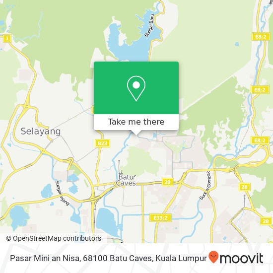 Peta Pasar Mini an Nisa, 68100 Batu Caves