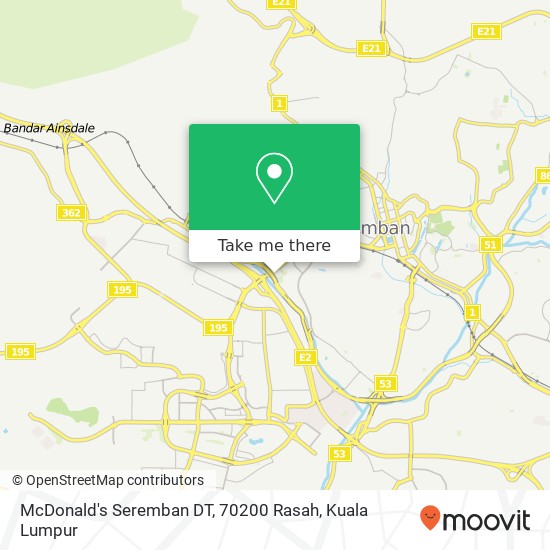 McDonald's Seremban DT, 70200 Rasah map