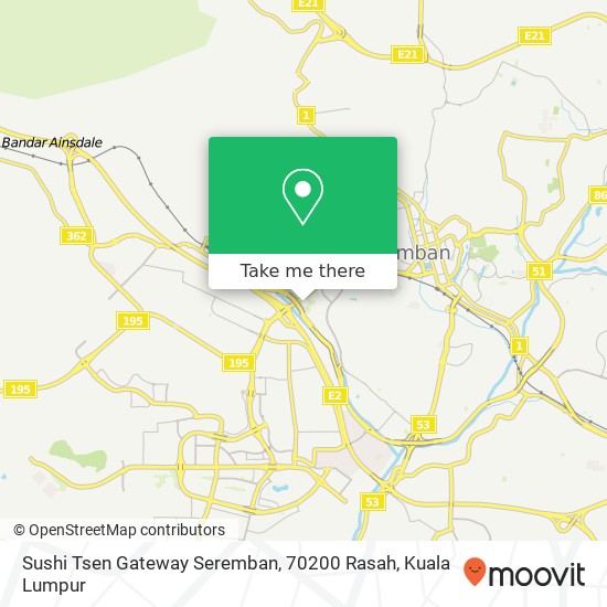 Peta Sushi Tsen Gateway Seremban, 70200 Rasah
