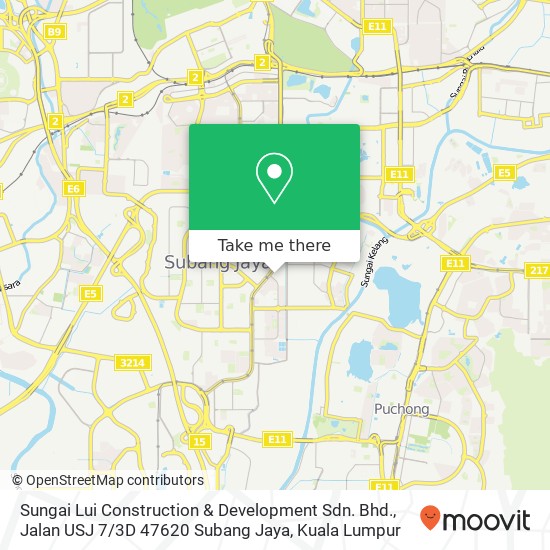 Sungai Lui Construction & Development Sdn. Bhd., Jalan USJ 7 / 3D 47620 Subang Jaya map