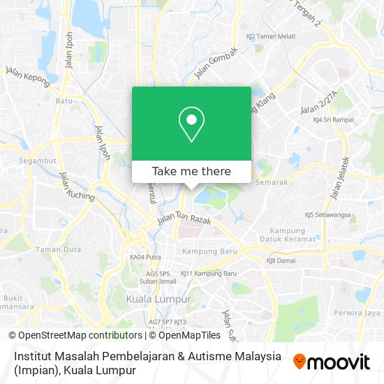 Institut Masalah Pembelajaran & Autisme Malaysia (Impian) map