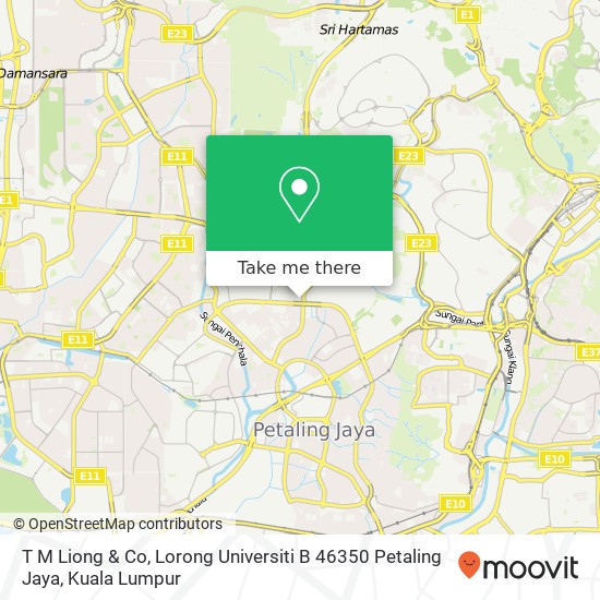 Peta T M Liong & Co, Lorong Universiti B 46350 Petaling Jaya