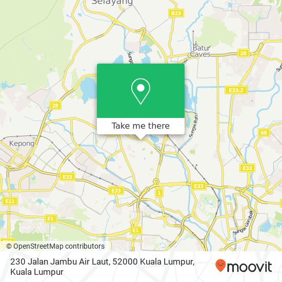 Peta 230 Jalan Jambu Air Laut, 52000 Kuala Lumpur