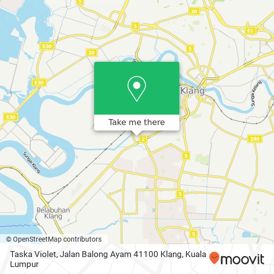 Peta Taska Violet, Jalan Balong Ayam 41100 Klang
