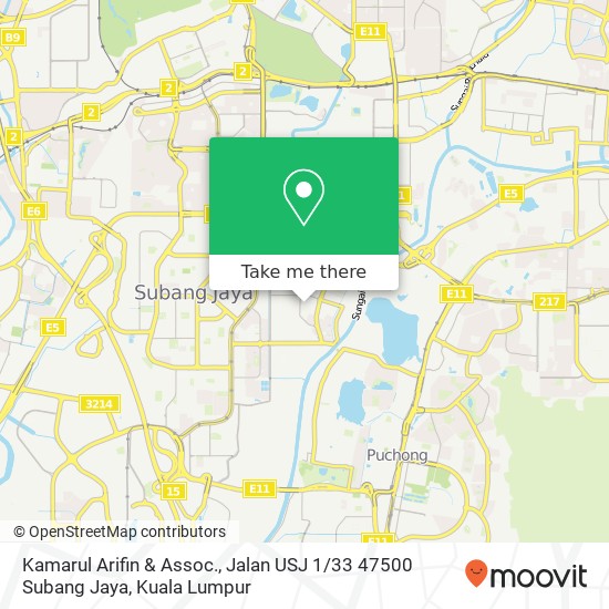 Kamarul Arifin & Assoc., Jalan USJ 1 / 33 47500 Subang Jaya map