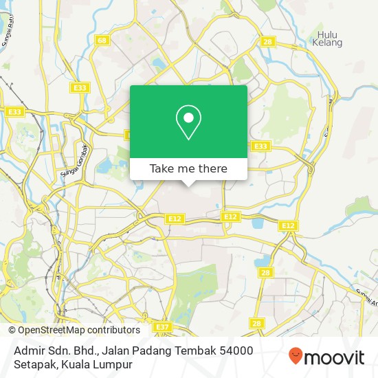 Admir Sdn. Bhd., Jalan Padang Tembak 54000 Setapak map