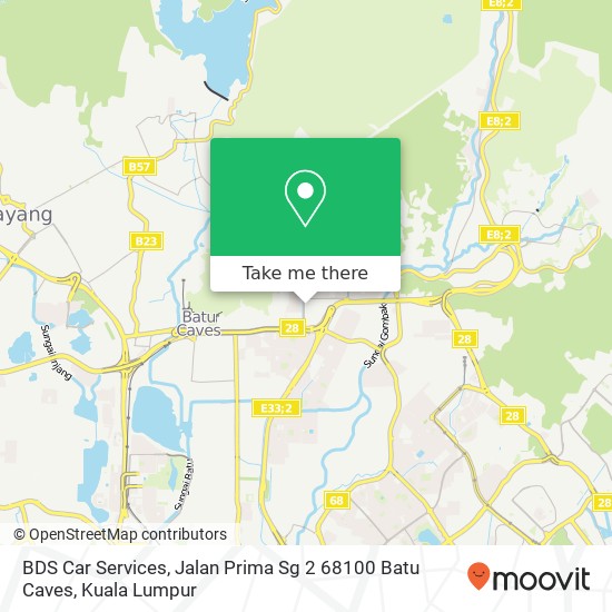 Peta BDS Car Services, Jalan Prima Sg 2 68100 Batu Caves