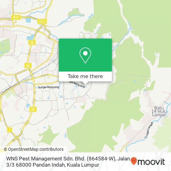 WNS Pest Management Sdn. Bhd. (864584-W), Jalan 3 / 3 68000 Pandan Indah map