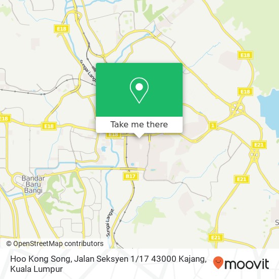 Hoo Kong Song, Jalan Seksyen 1 / 17 43000 Kajang map