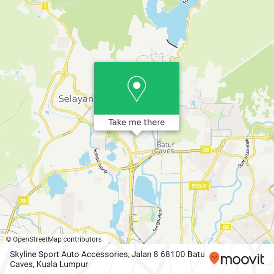 Peta Skyline Sport Auto Accessories, Jalan 8 68100 Batu Caves