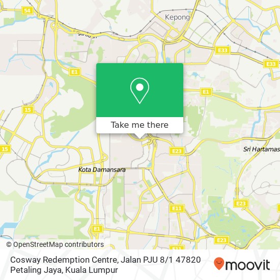 Cosway Redemption Centre, Jalan PJU 8 / 1 47820 Petaling Jaya map