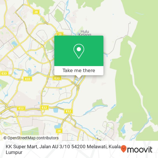 KK Super Mart, Jalan AU 3 / 10 54200 Melawati map