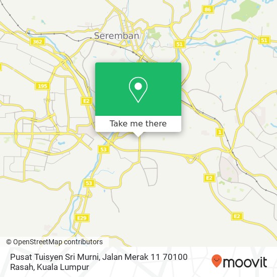 Pusat Tuisyen Sri Murni, Jalan Merak 11 70100 Rasah map