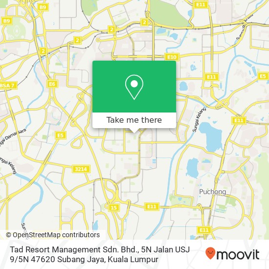 Peta Tad Resort Management Sdn. Bhd., 5N Jalan USJ 9 / 5N 47620 Subang Jaya