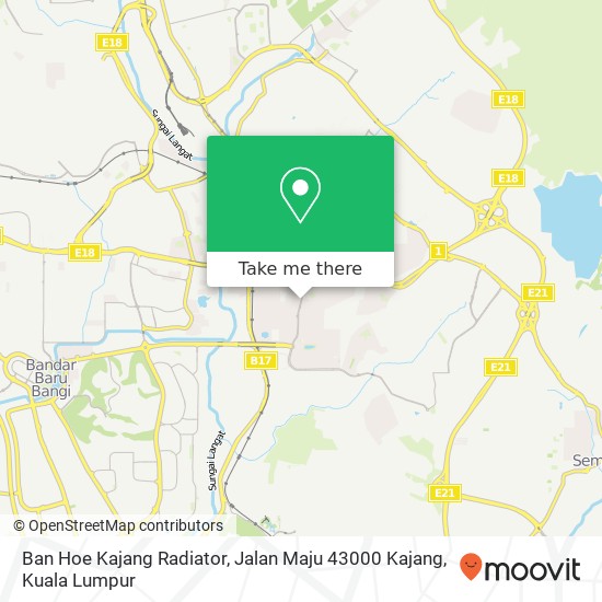 Peta Ban Hoe Kajang Radiator, Jalan Maju 43000 Kajang