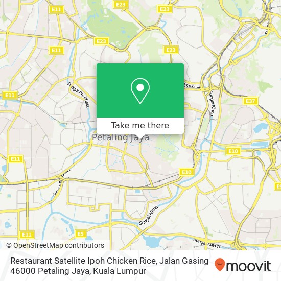 Restaurant Satellite Ipoh Chicken Rice, Jalan Gasing 46000 Petaling Jaya map