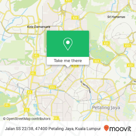 Peta Jalan SS 22 / 38, 47400 Petaling Jaya