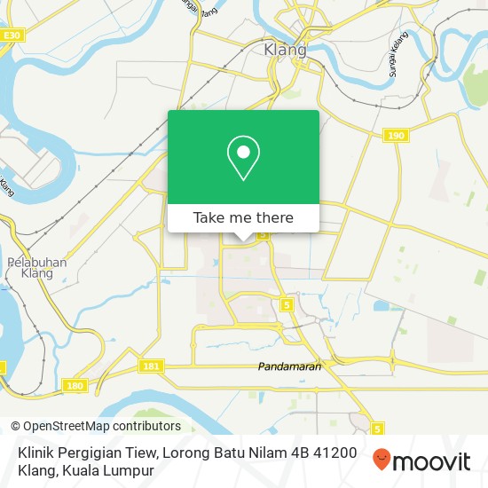 Klinik Pergigian Tiew, Lorong Batu Nilam 4B 41200 Klang map