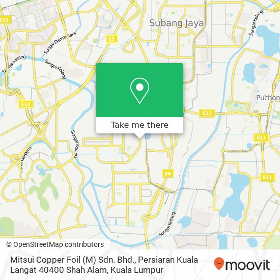 Peta Mitsui Copper Foil (M) Sdn. Bhd., Persiaran Kuala Langat 40400 Shah Alam