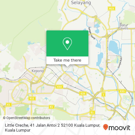 Little Creche, 41 Jalan Antoi 2 52100 Kuala Lumpur map