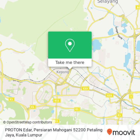 Peta PROTON Edar, Persiaran Mahogani 52200 Petaling Jaya