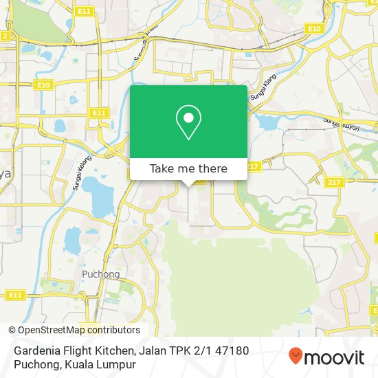 Peta Gardenia Flight Kitchen, Jalan TPK 2 / 1 47180 Puchong