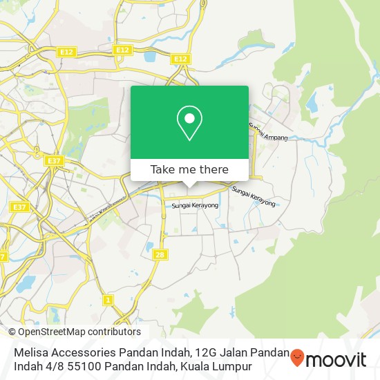 Peta Melisa Accessories Pandan Indah, 12G Jalan Pandan Indah 4 / 8 55100 Pandan Indah