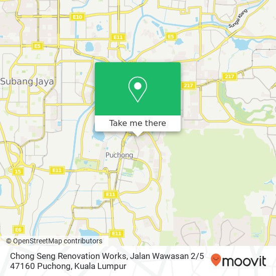 Chong Seng Renovation Works, Jalan Wawasan 2 / 5 47160 Puchong map